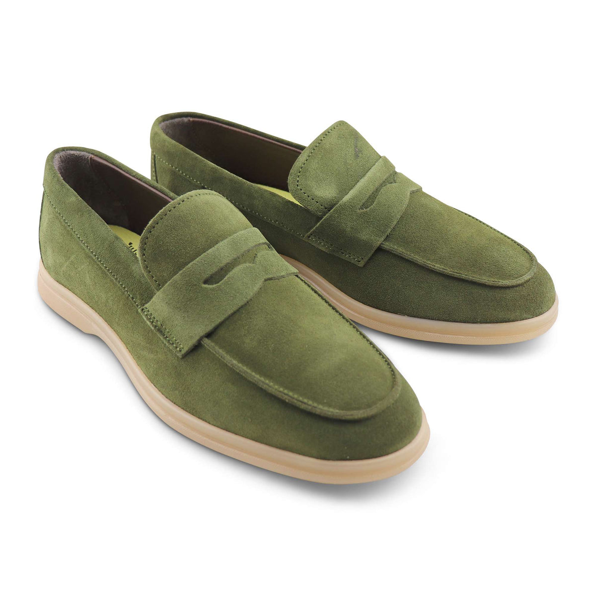 Mocassini camoscio verde