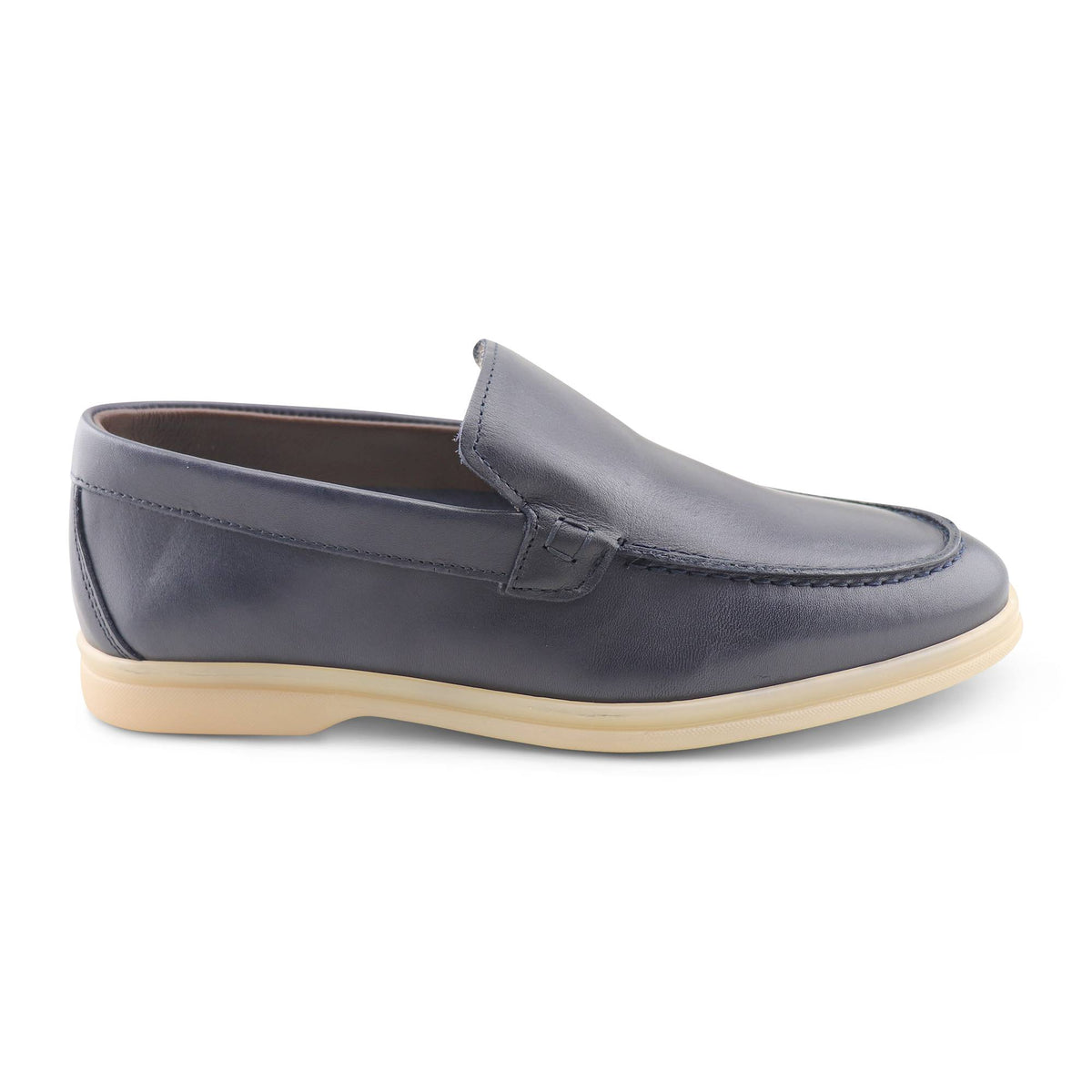 Mocassini pelle blu