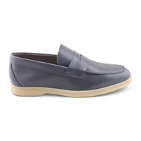 Mocassini pelle blu