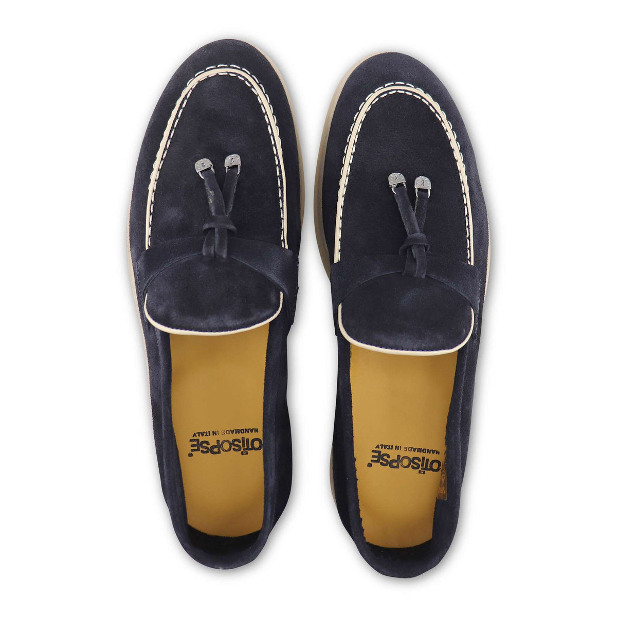 Mocassini uomo in camoscio blu
