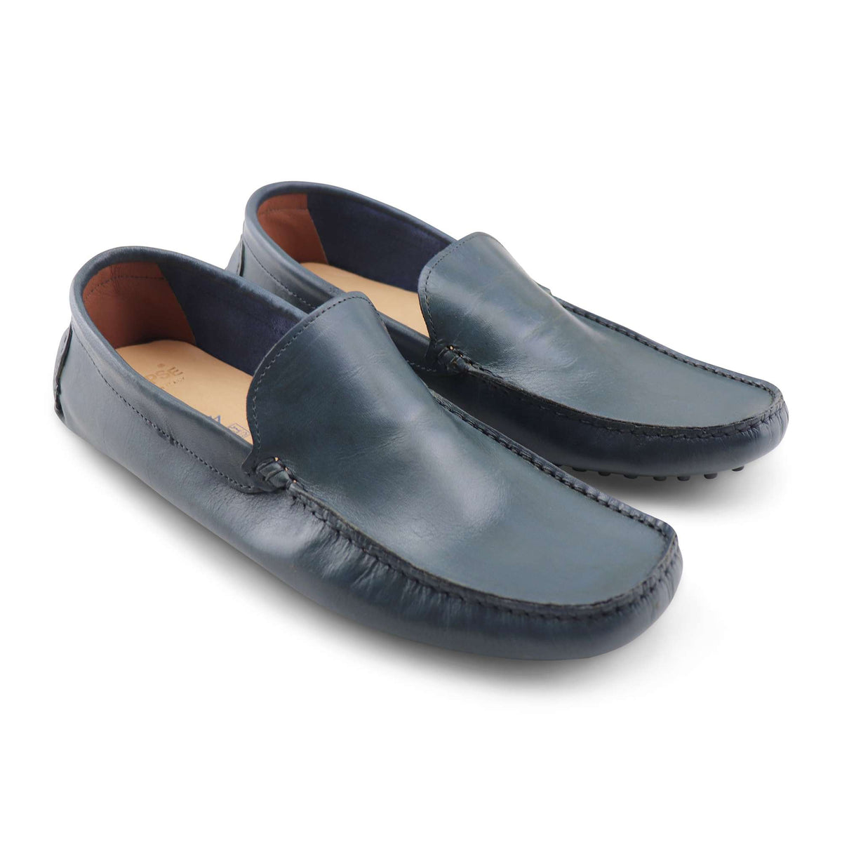 Mocassini con Gommini in pelle blu