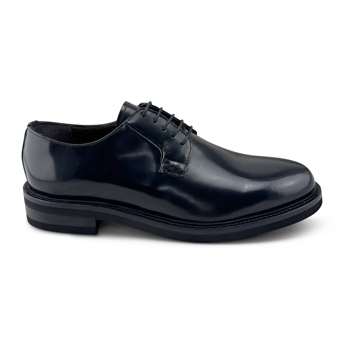 Derby Vibram in pelle abrasivata nera
