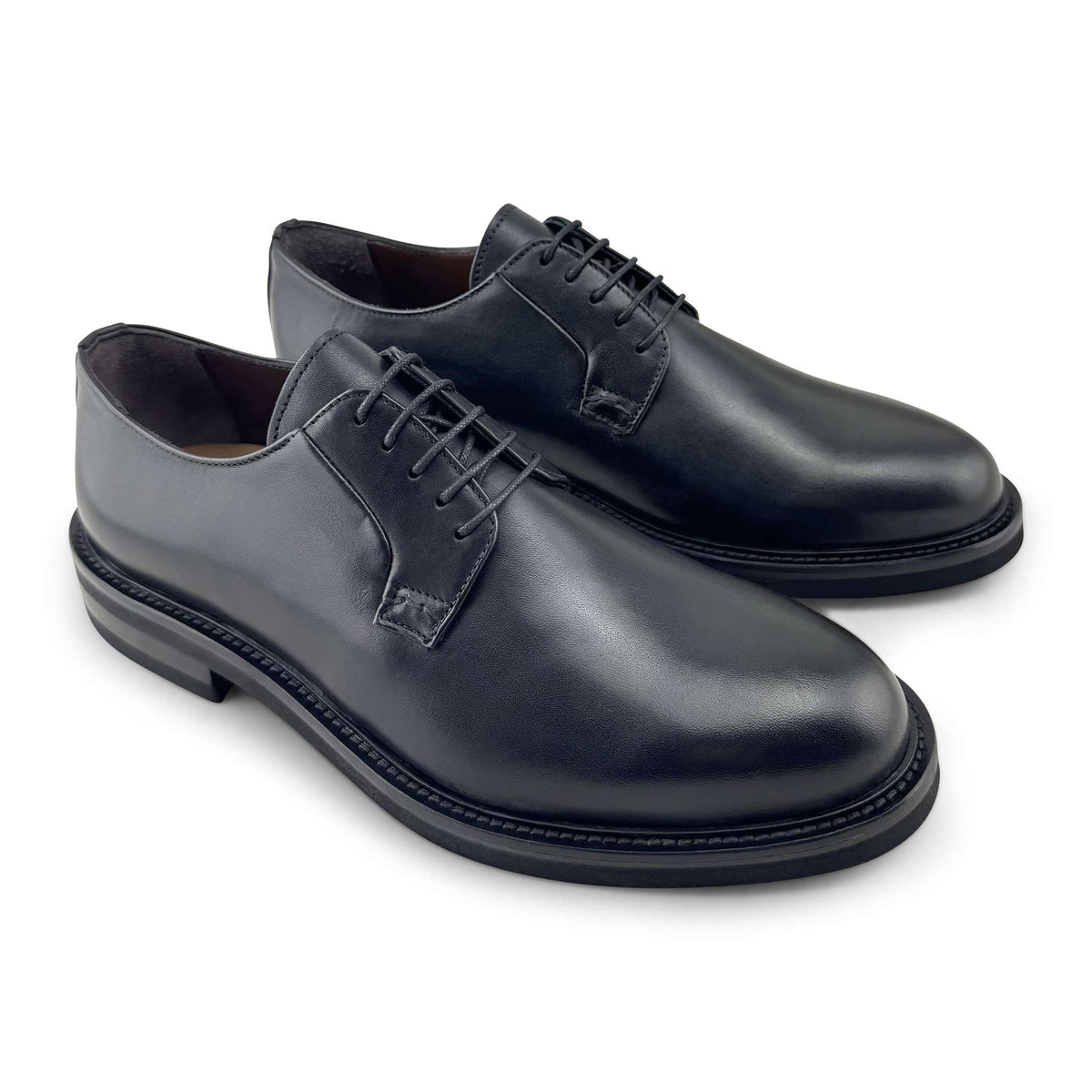 Derby Vibram in pelle nera