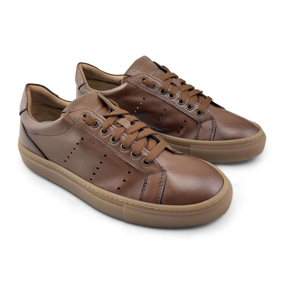 Sneakers in pelle cuoio