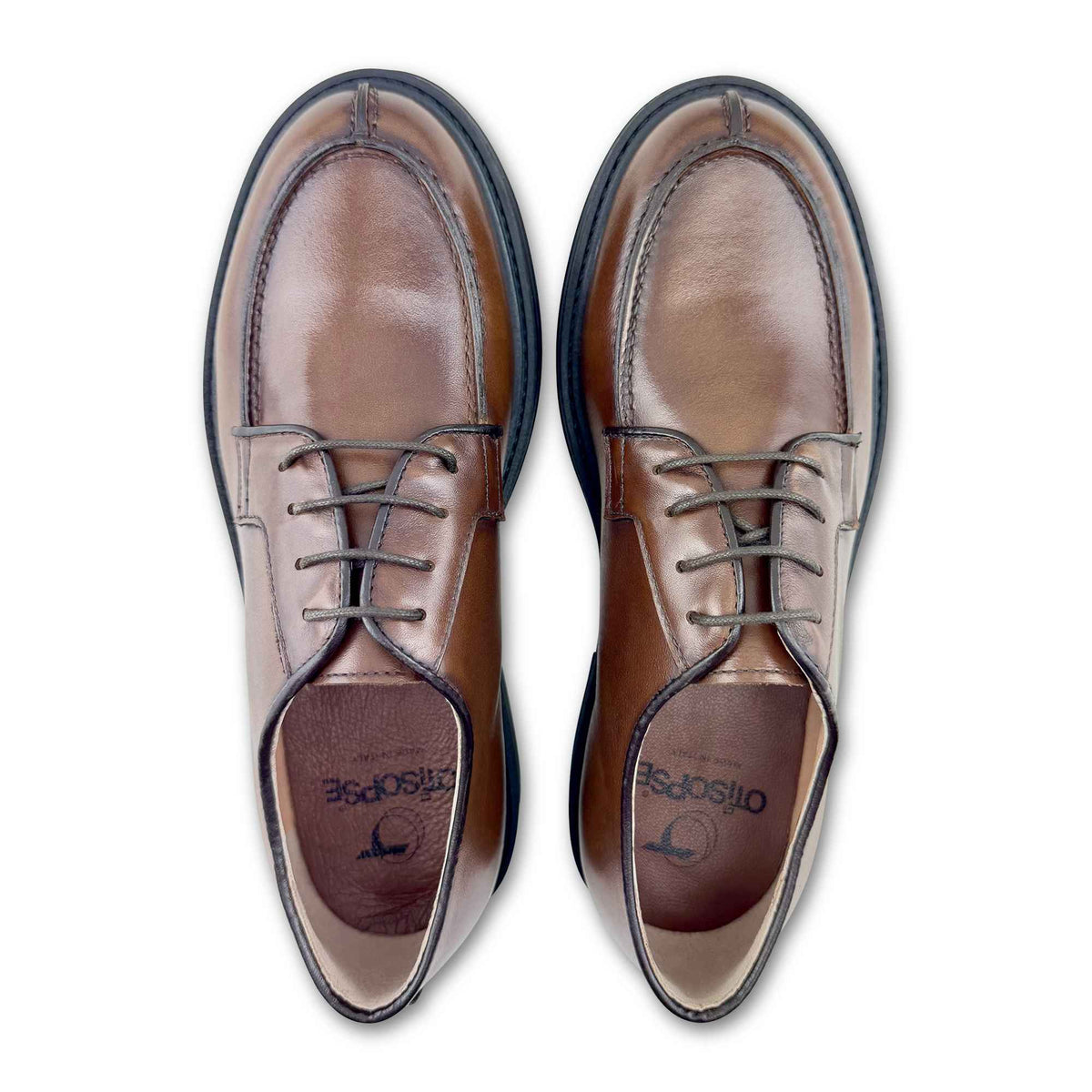 Derby in pelle cuoio