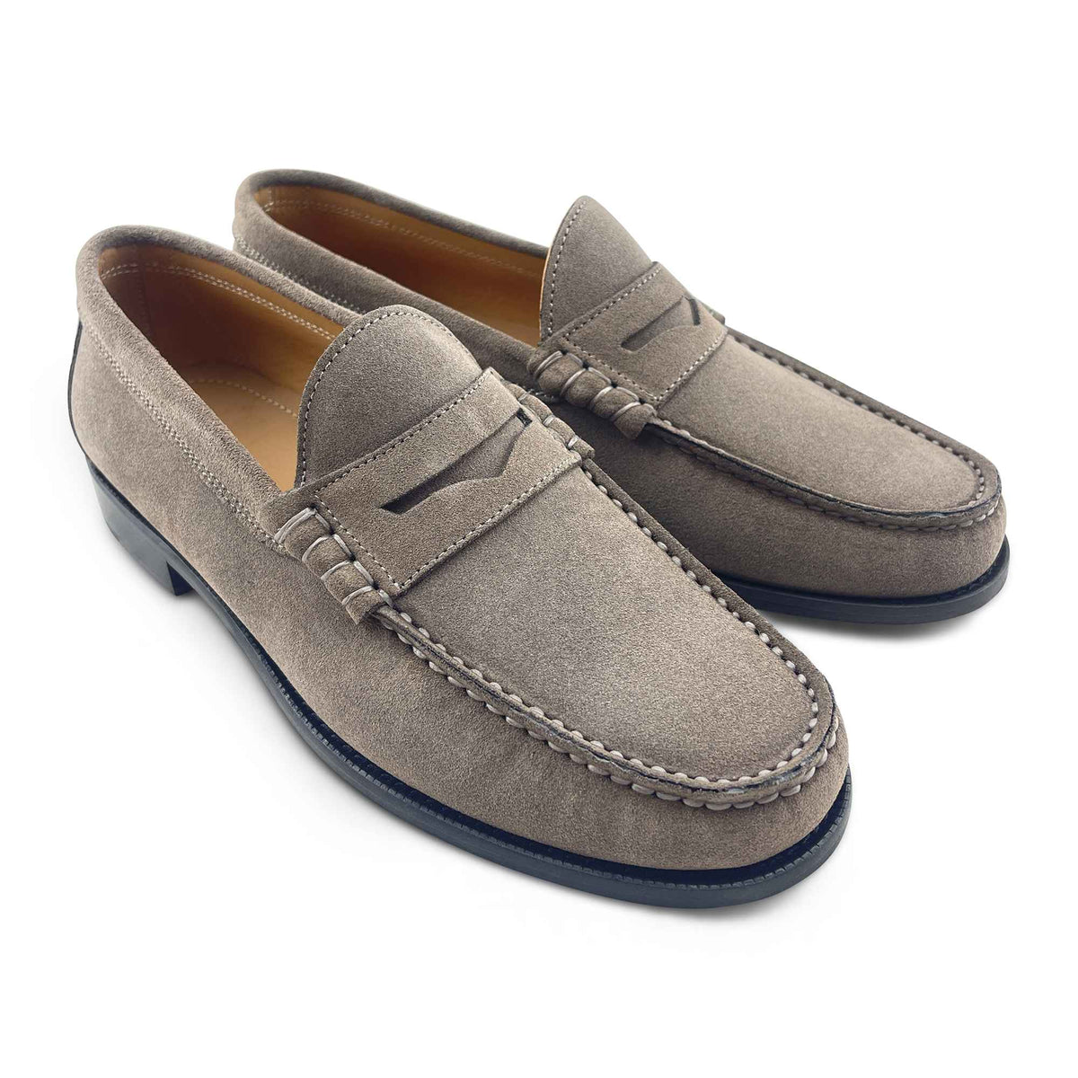 Mocassino in camoscio taupe
