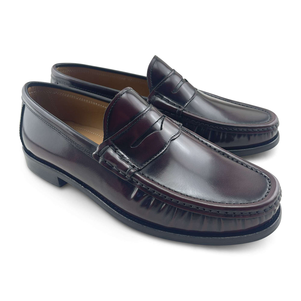 Mocassino in pelle abrasivato bordeaux