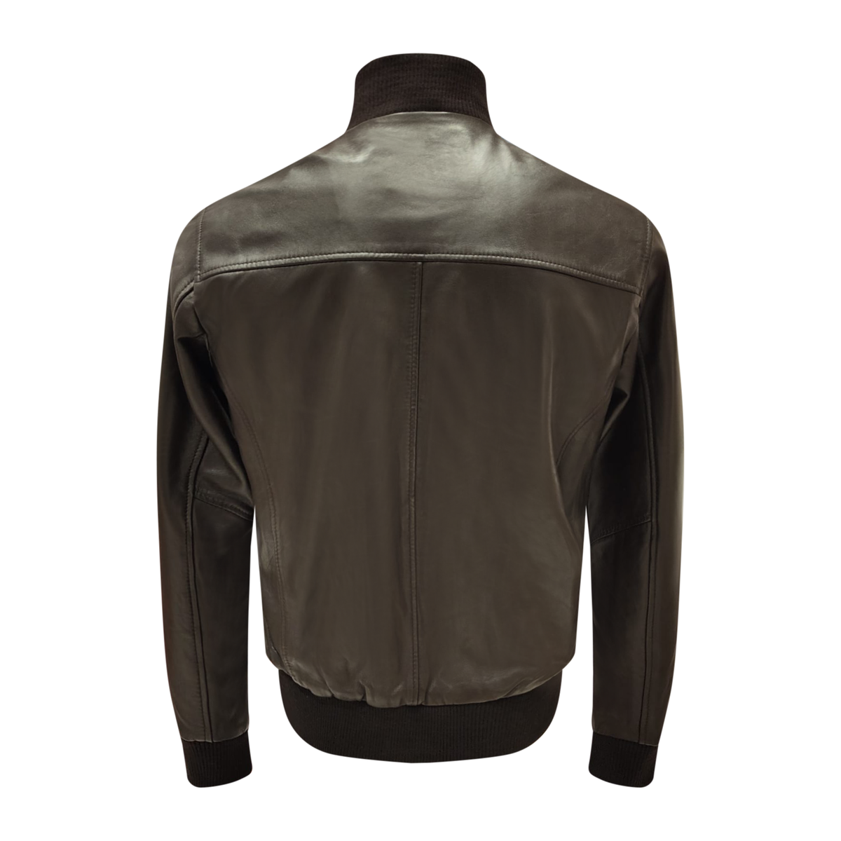 Bomber nero in pelle