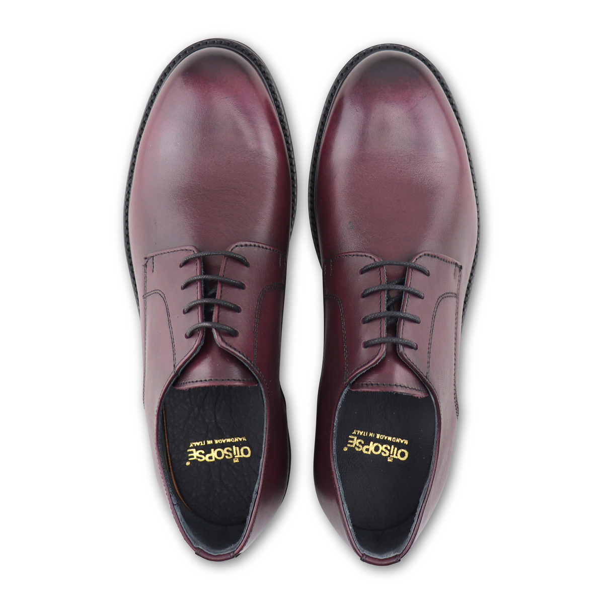 Derby in pelle bordeaux