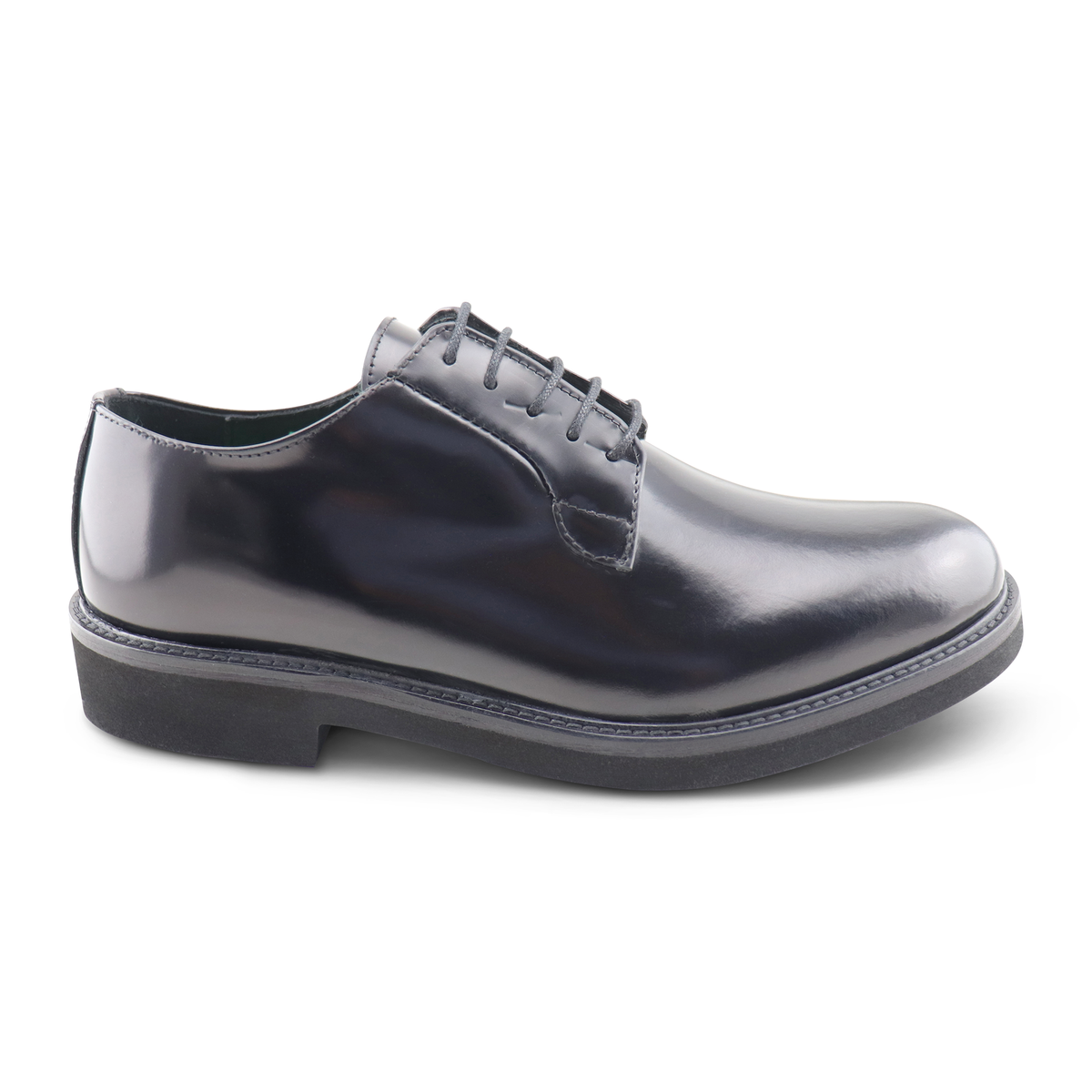 Derby nero in pelle spazzolata