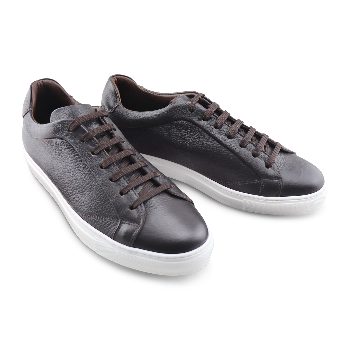Sneakers in pelle martellata moro