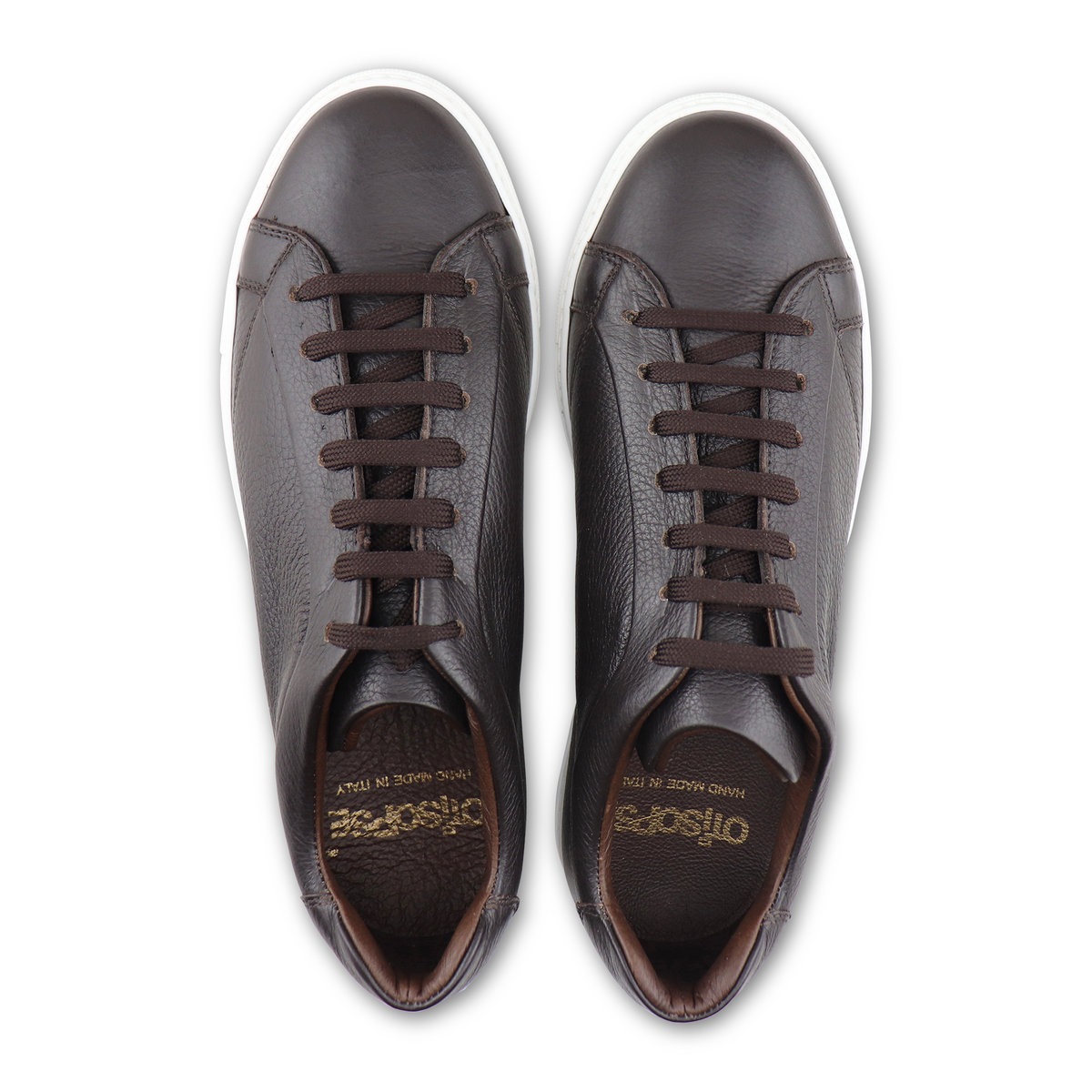 Sneakers in pelle martellata moro