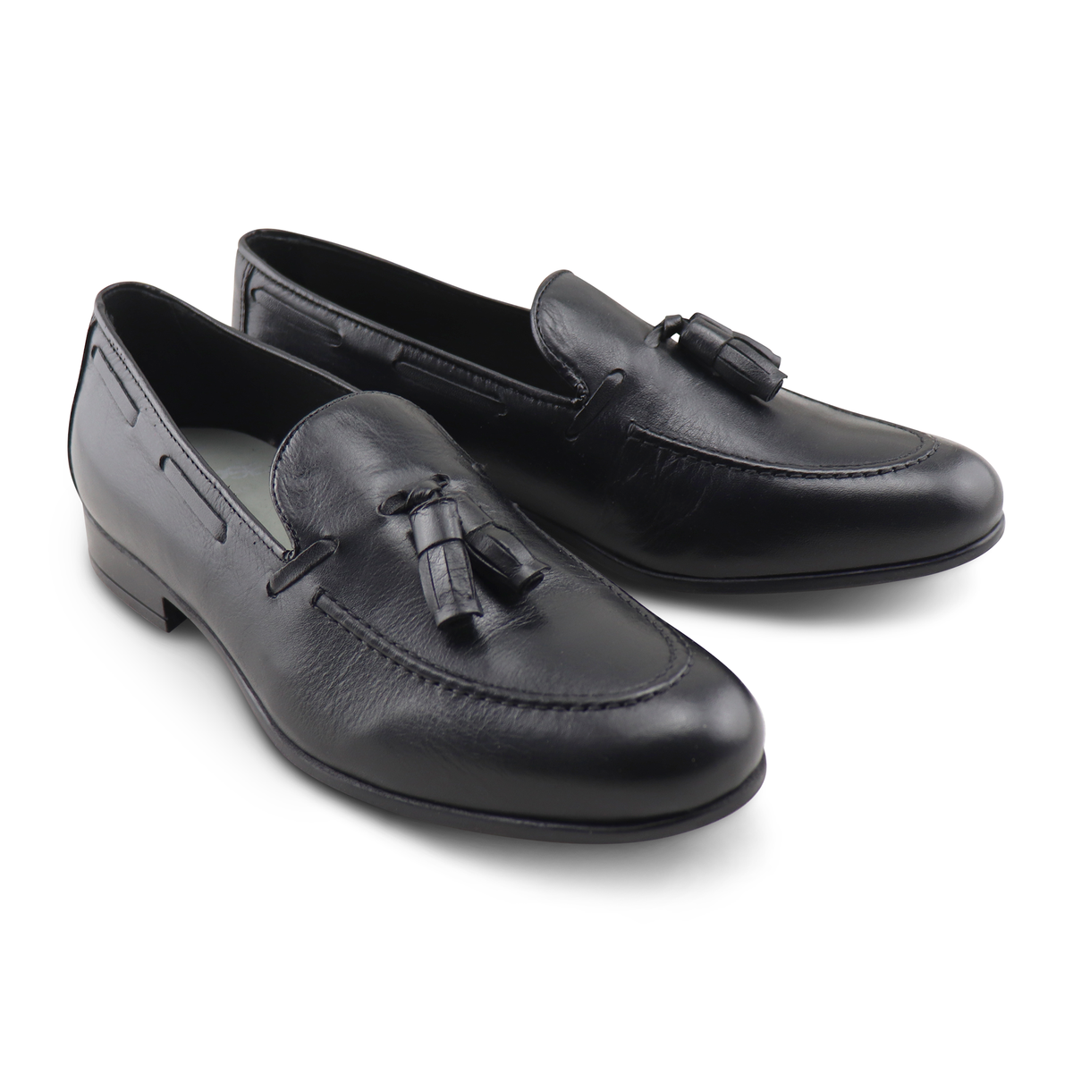 Mocassini tassel in pelle soft nero