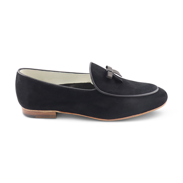 Slippers in camoscio nero