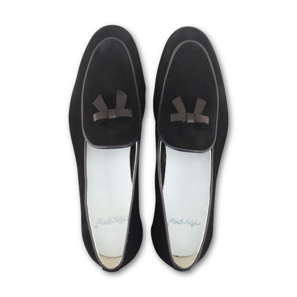 Slippers in camoscio nero