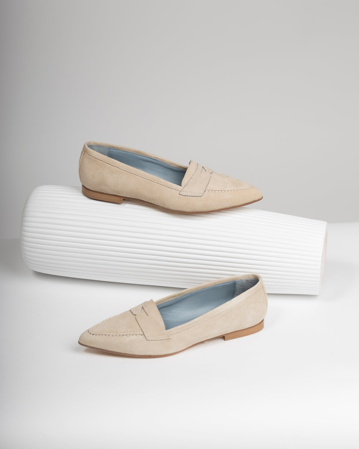 Mocassini bea in camoscio beige