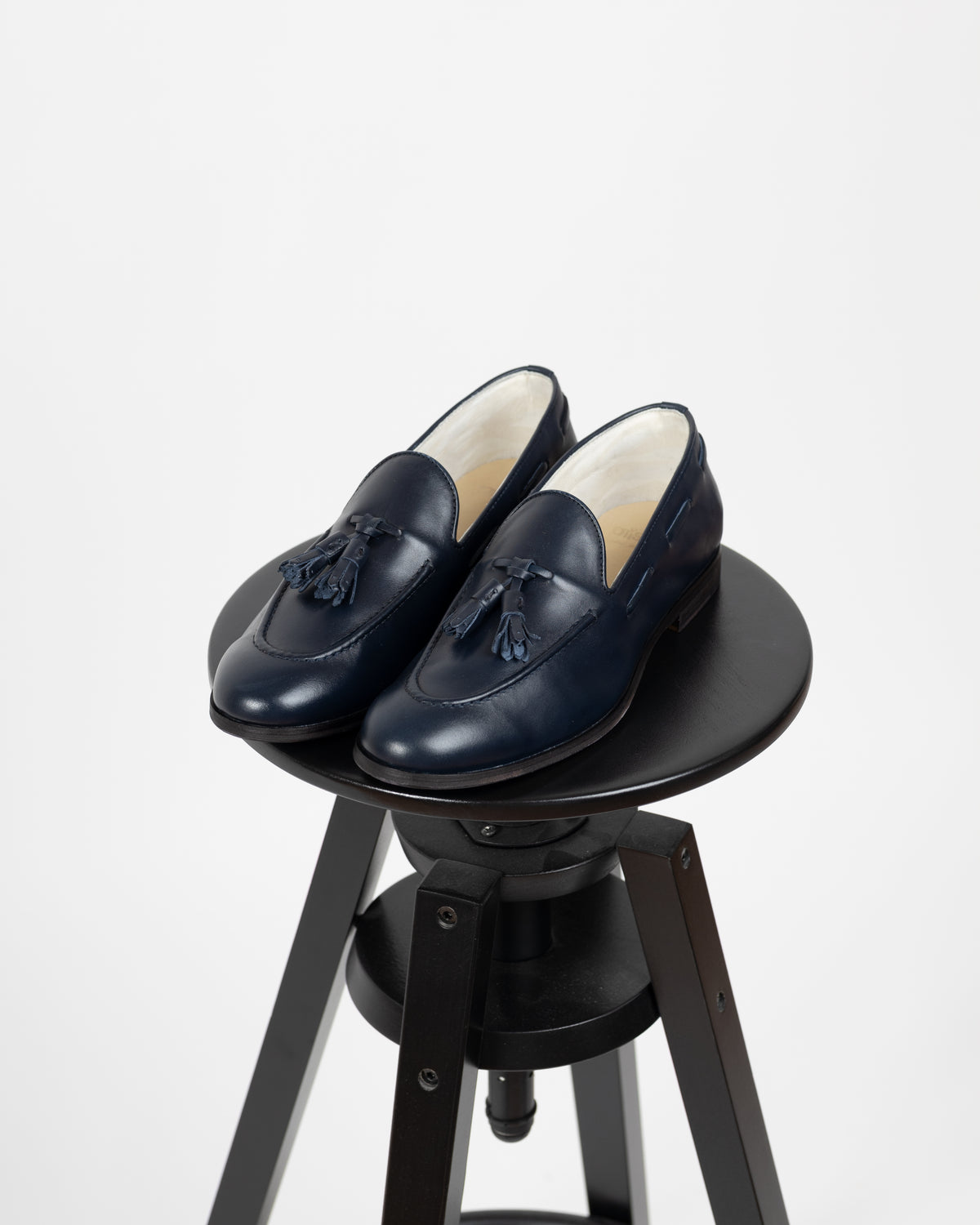 Slippers in pelle blu