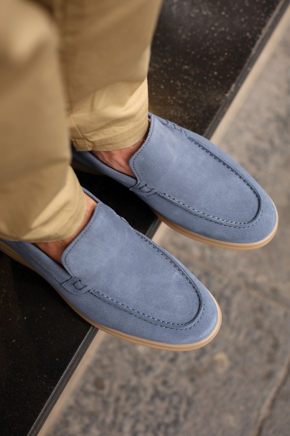 Mocassini camoscio jeans