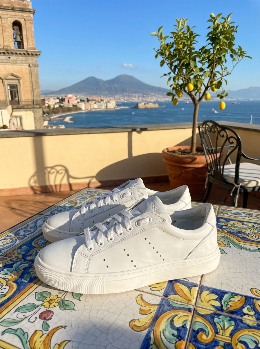 Sneakers in pelle bianca