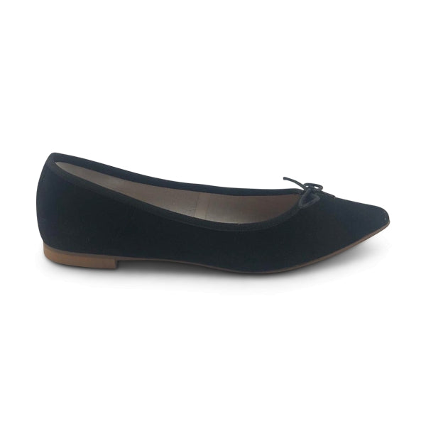 Ballerine nere in camoscio