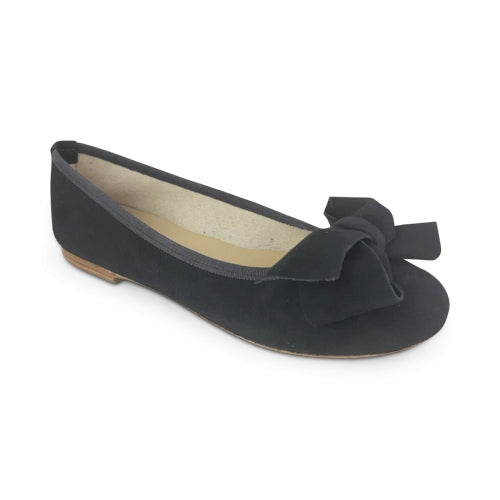 Ballerine in camoscio con fiocco