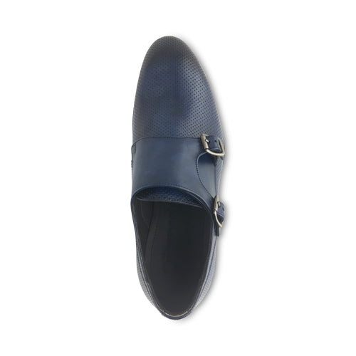 doppia fibbia in pelle forata