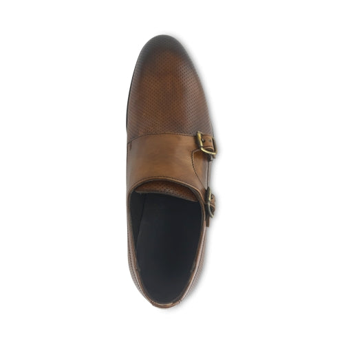 scarpe doppia fibbia marroni