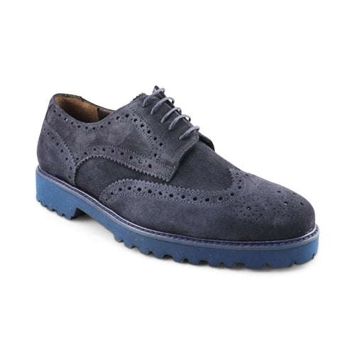Scarpe Derby in camoscio blu da uomo