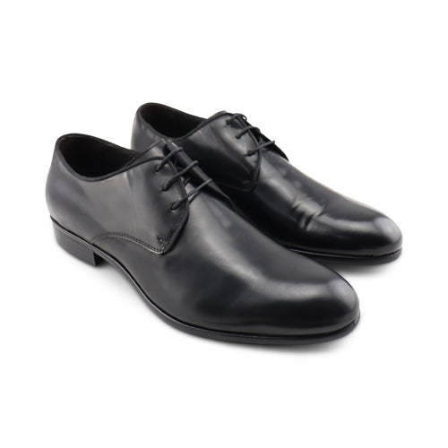 Scarpe Derby da uomo nere in pelle abrasivata