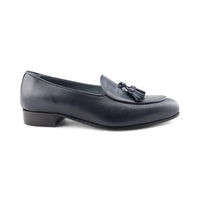 Slippers pelle blu