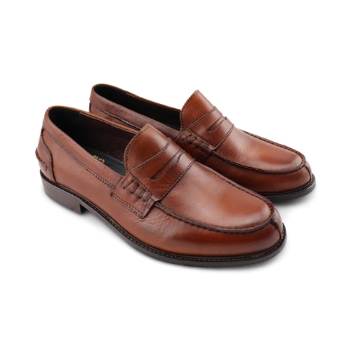 Mocassini da uomo in pelle color cuoio