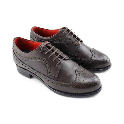 Scarpe derby in pelle in testa di moro