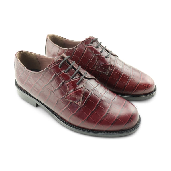 Scarpe Derby in pelle bordeaux