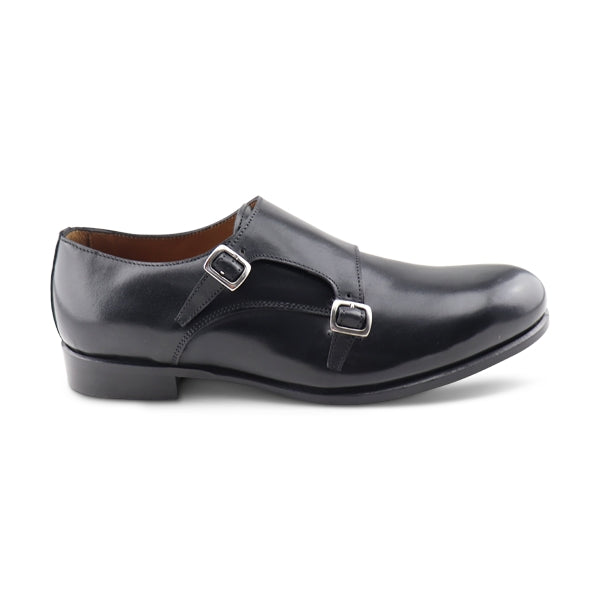 Scarpe nere con doppia fibbia