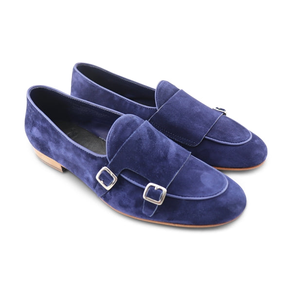 Slipper in camoscio blu