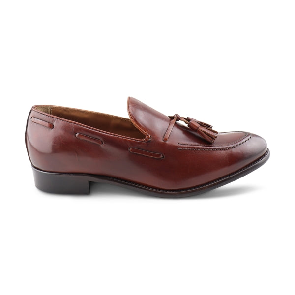 Mocassini in pelle color brandy
