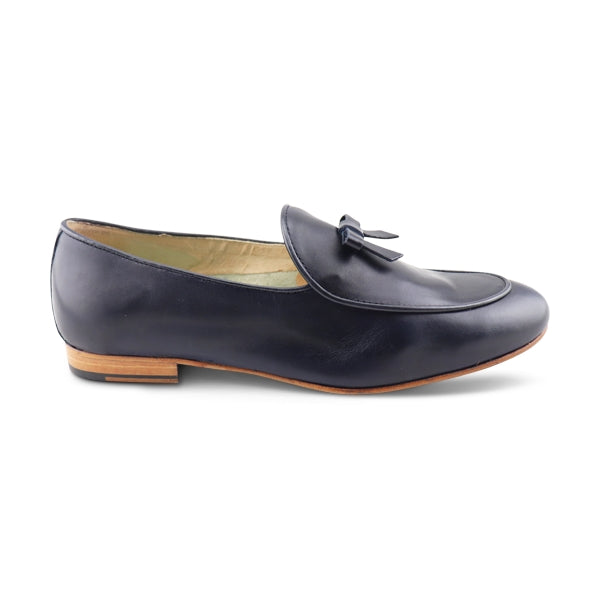 Slippers in pelle blu