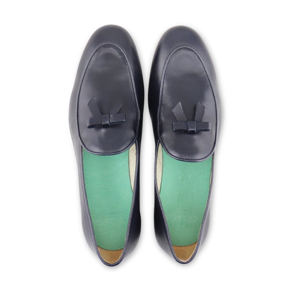 Slippers in pelle blu