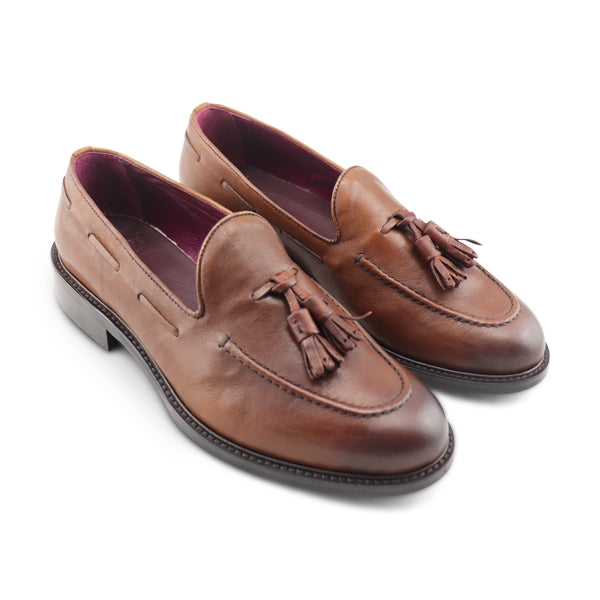 Crinkled leather slippers