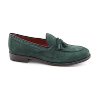 Mocassini tassel camoscio verdi