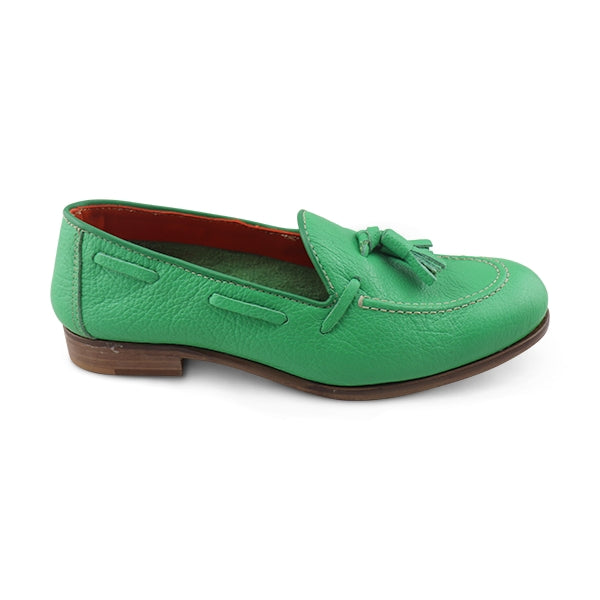 Mocassini pelle verde