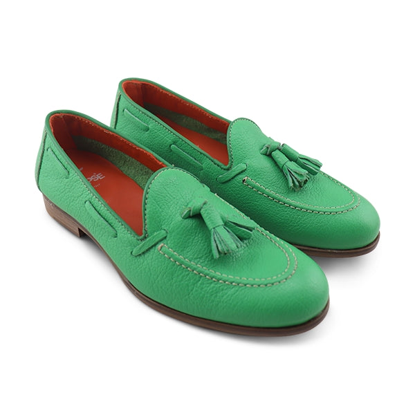 Mocassini pelle verde