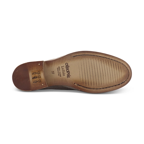 Taupe suede moccasins