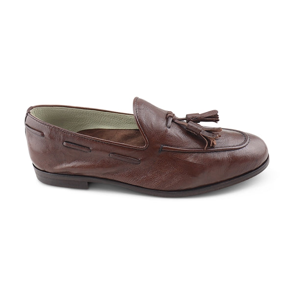 Slippers in pelle testa di moro