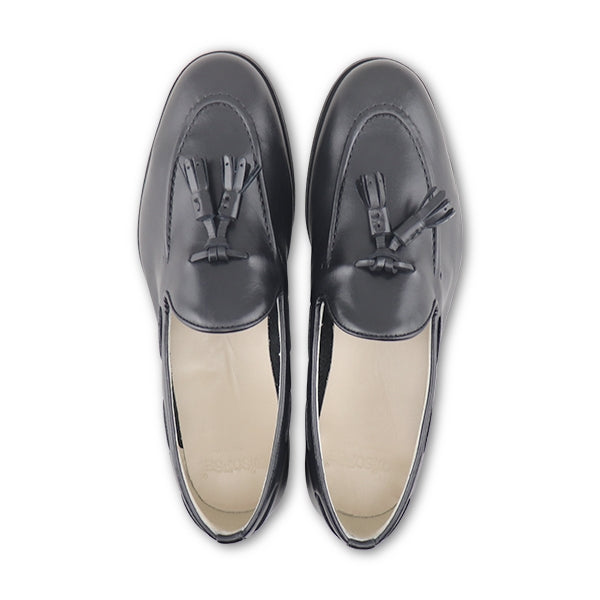 Slippers in pelle nera