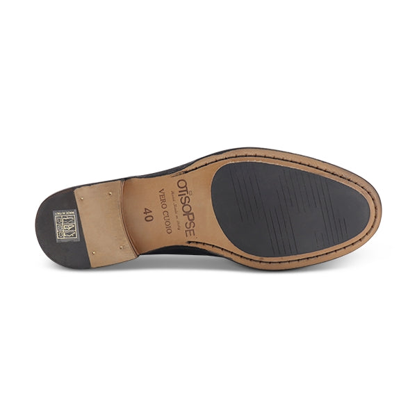 Slippers in pelle blu