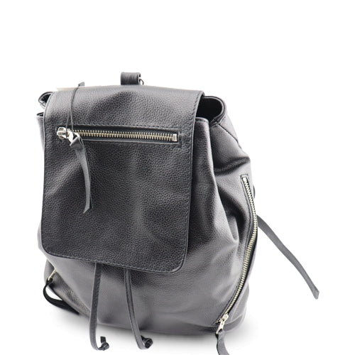 Zaino nero in pelle