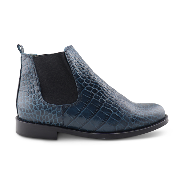 Stivaletti blu in pelle di